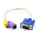 VGA to S-Video/RCA Converter Adapter cable for TV AV