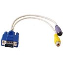 HD/DB-15 15-pin VGA Male to Video TV / S-Video + RCA Video Out Female Adapter Cable