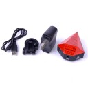 Rechargeable Bicycle Laser Safety Taillight with Laser Light Beam Rear RED LED Light Lamp