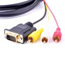 Brandgold plated HDMI To VGA 3 RCA Converter Adapter Cable 1080p
