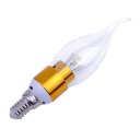 E14 3014 Golden pull tail lamp warm white LED Candle((3W E14 AC85-265V,3000-3500K,200-250LM)