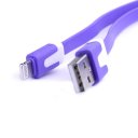 Noodle-like flat USB cable for Iphone5/5S/5C/mini ipad