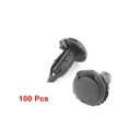 100 Pcs Push Fit Plastic Rivet Bumper Grills Fastener Clip Black