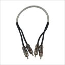 OTW-001 Double Side 2-RCA Male to Male Audio Cable Wire for Car - Black + Transparent White (50cm)