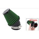 38-57mm Clamp Rubber Flange Air Intake Filter Black Green for Motorbike