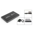 Black Aluminum 480Mbps USB 2.0 to SATA 2.5" HDD External Enclosure Box Case
