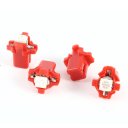 4pcs Red B8.3-5050-1 SMD LED Dashboard Guage Side Light Bulb for Car