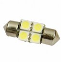 10pcs 4-LED 5050 SMD Auto Instrument Cluster Light Bulb Pure White 31mm 12V DC