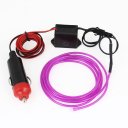 Car 1.5M Neon Flexible Purple Tube Glow Light Rope EL Wire + Charger Driver