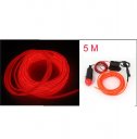 Car Xmas Flexible Decoration EL Wire Red 5m Neon Light w Vehicle Charger