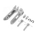 2 Pcs Silver Tone Metal Antislip Footrest Motorcycle Front Pedal for Suzuki