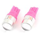 2 Pcs Pink T10 5630 SMD 6 LED Dashboard Light Lamp for Vehicle Car