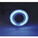 Motorcycle 2 Inch Lens Projection Lamp ABC 6000K Blue Angel Eyes - Silver