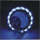 13A 6000K Blue Angel Eyes 2 Inch Motorcycle Lens Projection Lamp - Silver