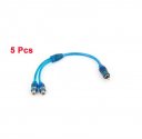 5 Pcs RCA Female to 2 RCA Male Adapter Splitter Cable Wire Adapter 30cm Long