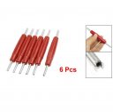 6 Pcs Red Plastic Handle Two Way Valve Core Remover Tire Repair Tool 4.8"