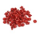100 Pcs Red Plastic Expansion Push in Clips Fastener 7mm Hole for Car Door Bumper