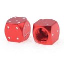 4pcs Dotted Print Dice Design Car Tire Tyre Valve Stem Caps Covers Burgundy