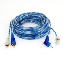 5 Meter 2 Straight Angle to 2 Right Angle Plug Audio Cable Blue for Car