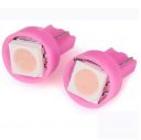 T5 Plastic Shell Circuit Board 12V SMD 5050 Single LED Pink Light Bulbs for Car Instrument/Reading/S