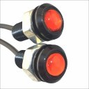 12V 1.5W 18MM Auto Car Eagle Eye Red Rear LED Light Day Time Running Lamp-Black (4PCS