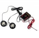 RH-809 2pcs 3-LED Flash Strobe Light Lamp with Controller for Car/Motorcycle (White Light)