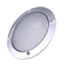 2PCS 4 Inch Silver Type Circle Speaker Decorative Circle With Protective Grille
