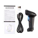 BW3 Wireless Bluetooth Barcode Scanner Handheld Black Long USB Cable