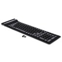 Wireless Keyboard 2.4Ghz Waterproof Flexible Silicone soft Rubber PC/Laptop