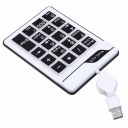 Laptop/N Flexible Black & White USB Keyboard Numeric Number Keypad 19 Keys 