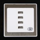 4 USB Ports Electric Wall Charger Dock Station Wall Socket Power Outlet  Plate