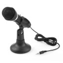 Black Computer Micorphone 3.5mm Mini Studio Speech Mic Microphone Stand NEW