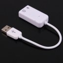 White USB 2.0 2.1 Channel Virtual 7.1 effect Audio Sound Card Adapter 3D