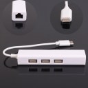 USB3.1/Type-C To RJ45 Ethernet LAN Adapter With 3 Port USB2.0 HUB For Macbook