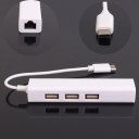 USB3.1/Type-C To RJ45 Ethernet LAN Adapter With 3 Port USB2.0 HUB For Macbook