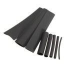 150pcs 2:1 Polyolefin Halogen-Free Black Bag Heat Shrinkable Wrap Sleeves Tubing