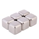 6pcs Drill 304 Stainless Steel Whiskey Stones Whisky Scotch Silver Ice Cold