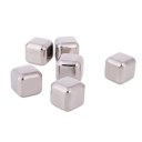 6pcs Drill 304 Stainless Steel Whiskey Stones Whisky Scotch Silver Ice Cold