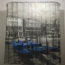 Venice Patterned Shower Curtain Stylish Family Bathroom Shower Curtain Ring Pull