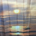 Sunset Coconut Shower Curtain Stylish Family Bathroom Shower Curtain Ring Pull