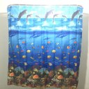 SeaWorld Pattern Family Bathroom Shower Curtain Simple Polyester 12pcs Ring Pull