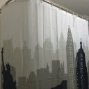 London Bridge Family Bathroom Shower Curtain Simple Polyester 12pcs Ring Pull