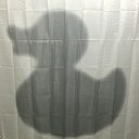 3D Waterproof Polyester Shower Curtain Duck Shadow Pattern With 12 Plastic Hooks