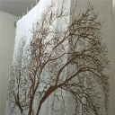 Creative Home Decor Polyester Brown Tree Waterproof Shower Curtain Bathroom