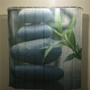 Stones Leaves Shower Curtain Stylish Family Bathroom Shower Curtain Ring Pull
