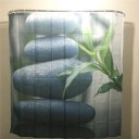 Stones Leaves Shower Curtain Stylish Family Bathroom Shower Curtain Ring Pull