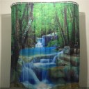 Family Waterfall Shower Curtain Bathroom Shower Curtain Ring Pull