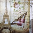 Paris Eiffel Tower Waterproof Kids Bathroom Shower Curtain Home Decoration