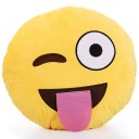Super Soft Emoji Smiley Emoticon Stuffed Plush Yellow Round Toy Pillow Cushion