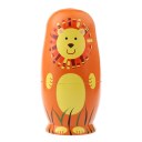 5pcs Animal Russian Doll Matryoshka Wooden Hand Pain t Animal Pattern For Child